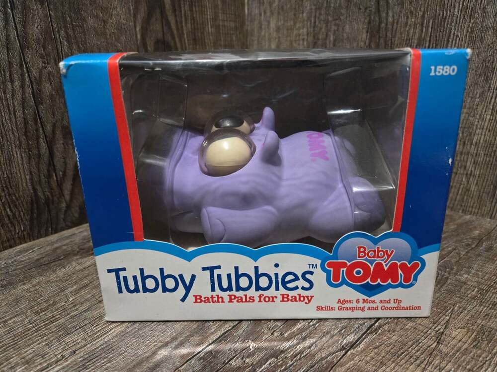 Vintage Tomy Tubby Tubbies Hippo Bath Pal Baby Toy with Spinning Eyes